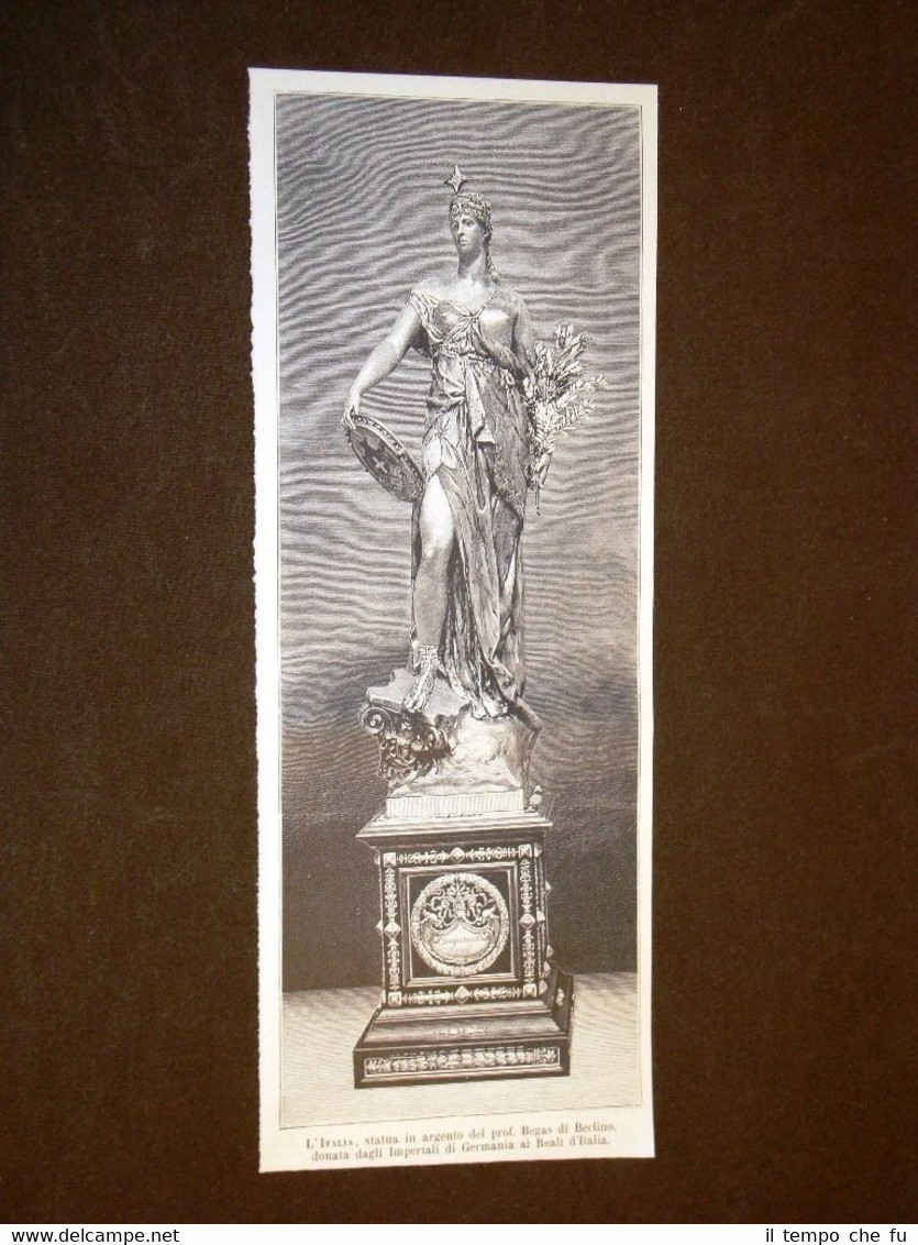 Nozze Argento Re Umberto Margherita 1893 Italia statua dono Imperiali …