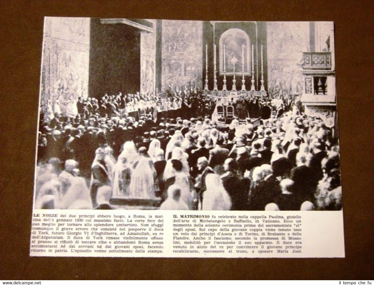 Nozze reali nel 1930 Umberto II di Savoia e Maria …