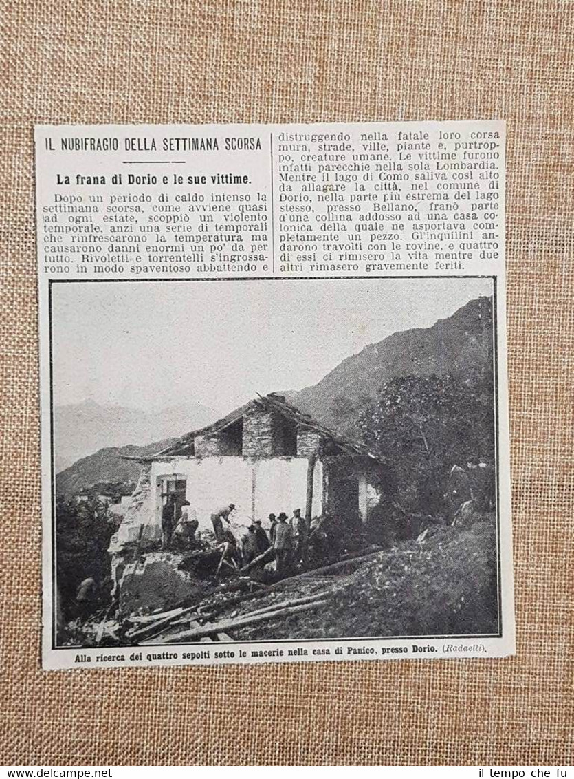 Nubifragio di Dorio nel 1912 Ricerca dei 4 sepolti macerie …