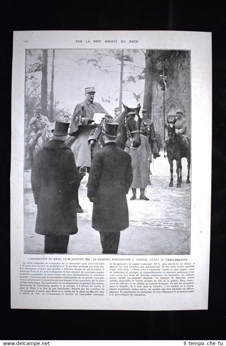 Occupation de Kehl Général Hirschauer Wilson en France WW1 Guerra …