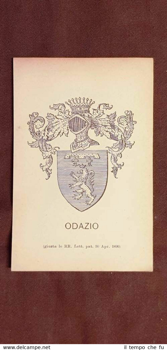 Odazio Famiglia nobile Stemma del 1880 Annuario della nobiltà
