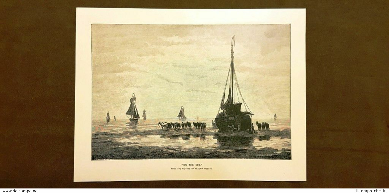 On the Ebb Quadro di Hendrik Mesdag Stampa del 1888