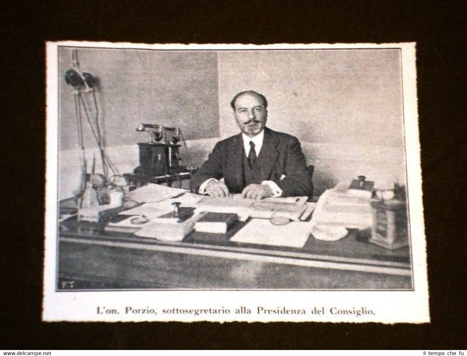 Onorevole Giovanni Porzio di Portici nel 1924 Sott.Presidenza del Consiglio