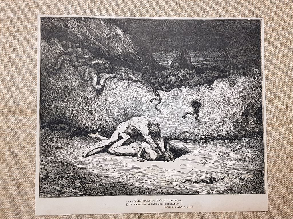 Pacocchio e Gianni Schicchi Divina Commedia Inferno Incisione Gustave Doré …