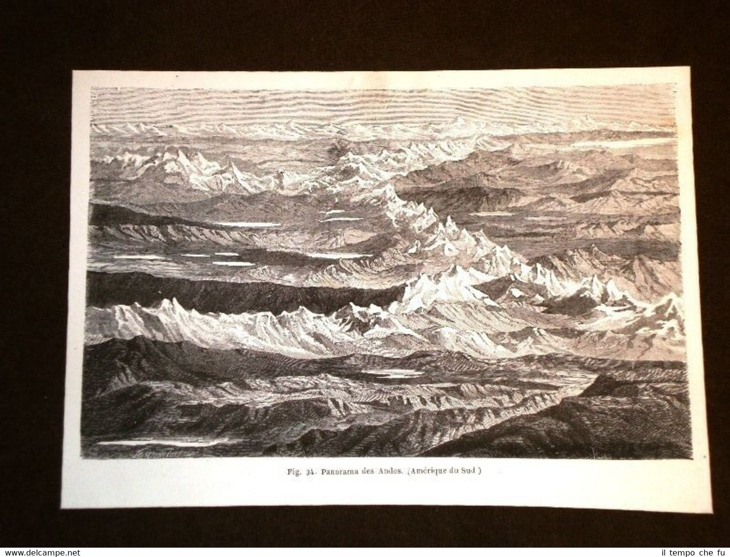 Panorama delle Ande nel 1864 America del Sud o Sudamerica
