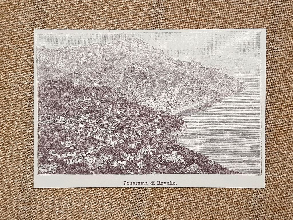 Panorama di Ravello nell'800 Salerno Campania