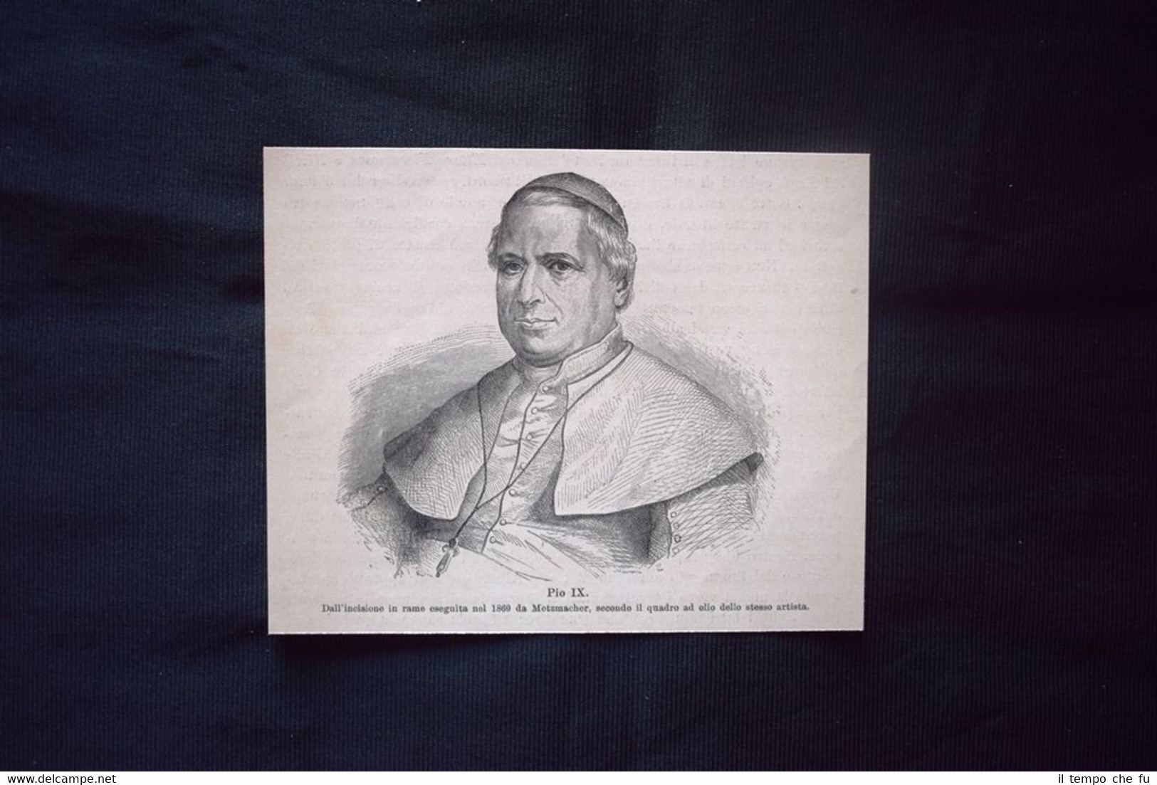 Papa Pio IX, dall'incisione in rame eseguita nel 1860 da …