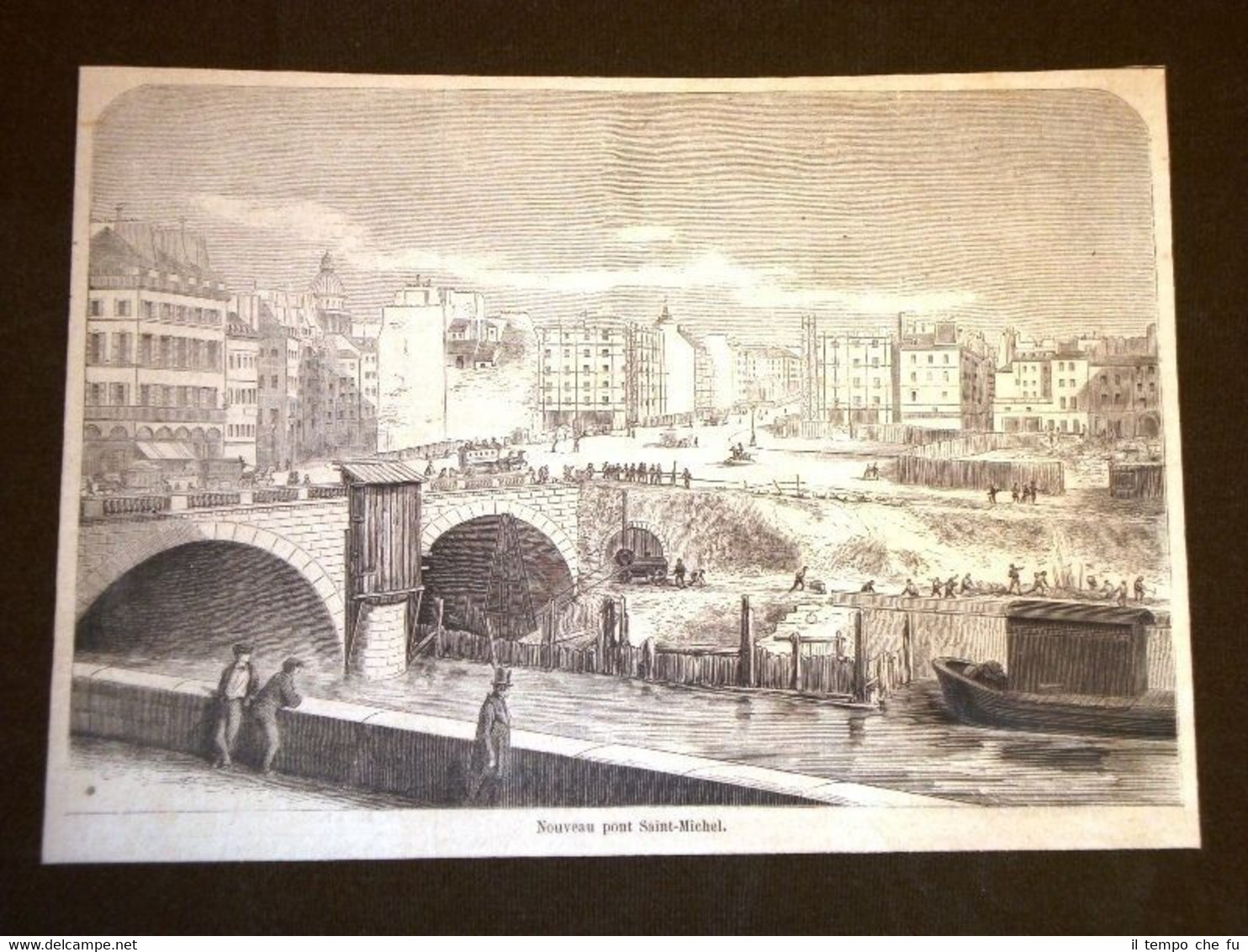 Parigi Il Ponte San Michele nel 1858 Pont Saint-Michel