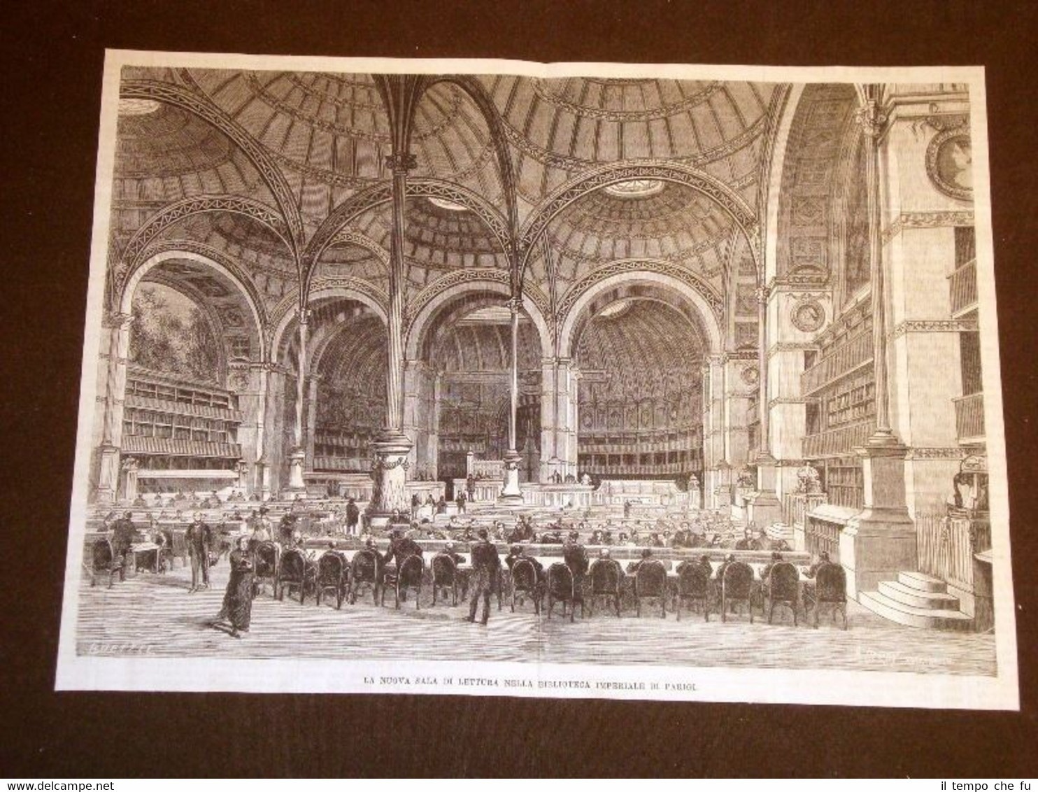 Parigi nel 1869 Nuova Sala di lettura nella Biblioteca imperiale