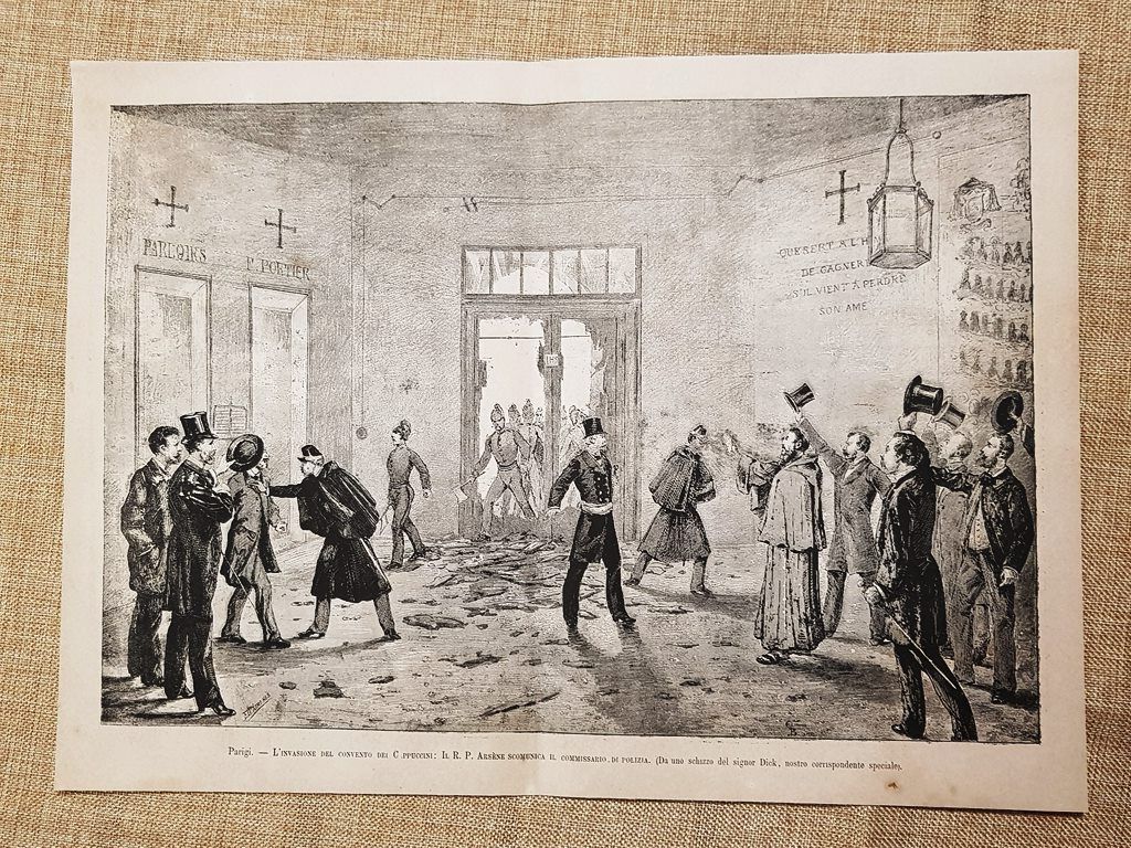 Parigi nel 1880 Invasione del Convento dei Cappuccini Arsene scomunica …