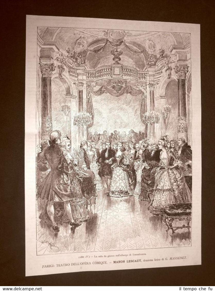 Parigi nel 1884 Teatro dell'Opera Comique Manon Lescaut Dramma di …