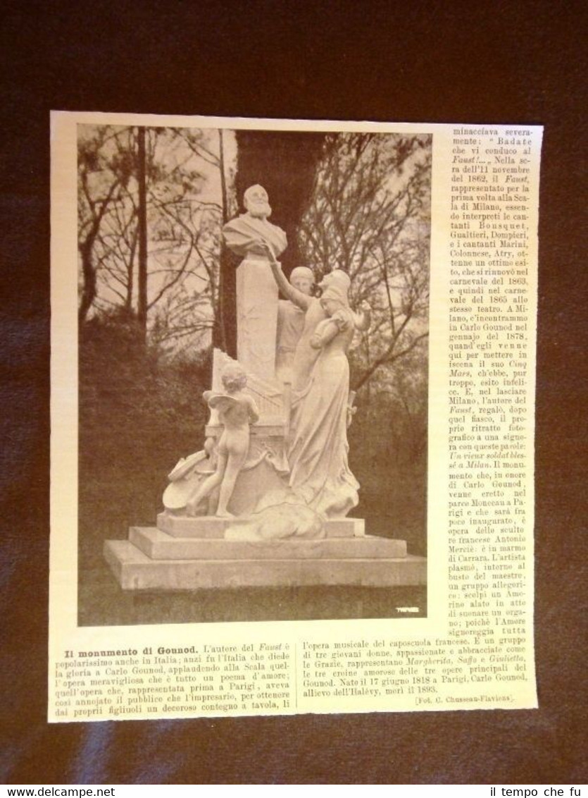 Parigi nel 1902 Parco Monceau Monumento a Gounod