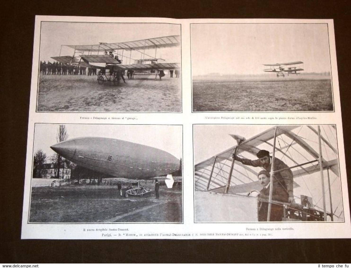 Parigi nel 1908 Match di aviazione Farman Delagrange e Dirigibile …
