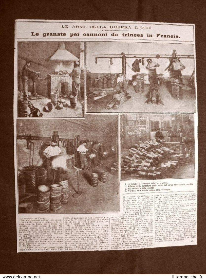 Parigi nel 1916 Realizzazione di granate per cannoni Prima Guerra …