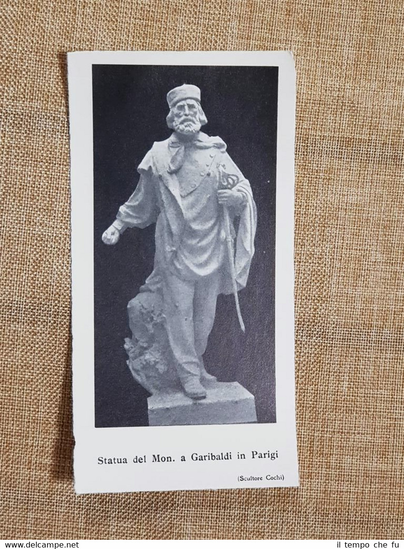 Parigi Statua del Monumento a Giuseppe Garibaldi Scultore Cochi Francia