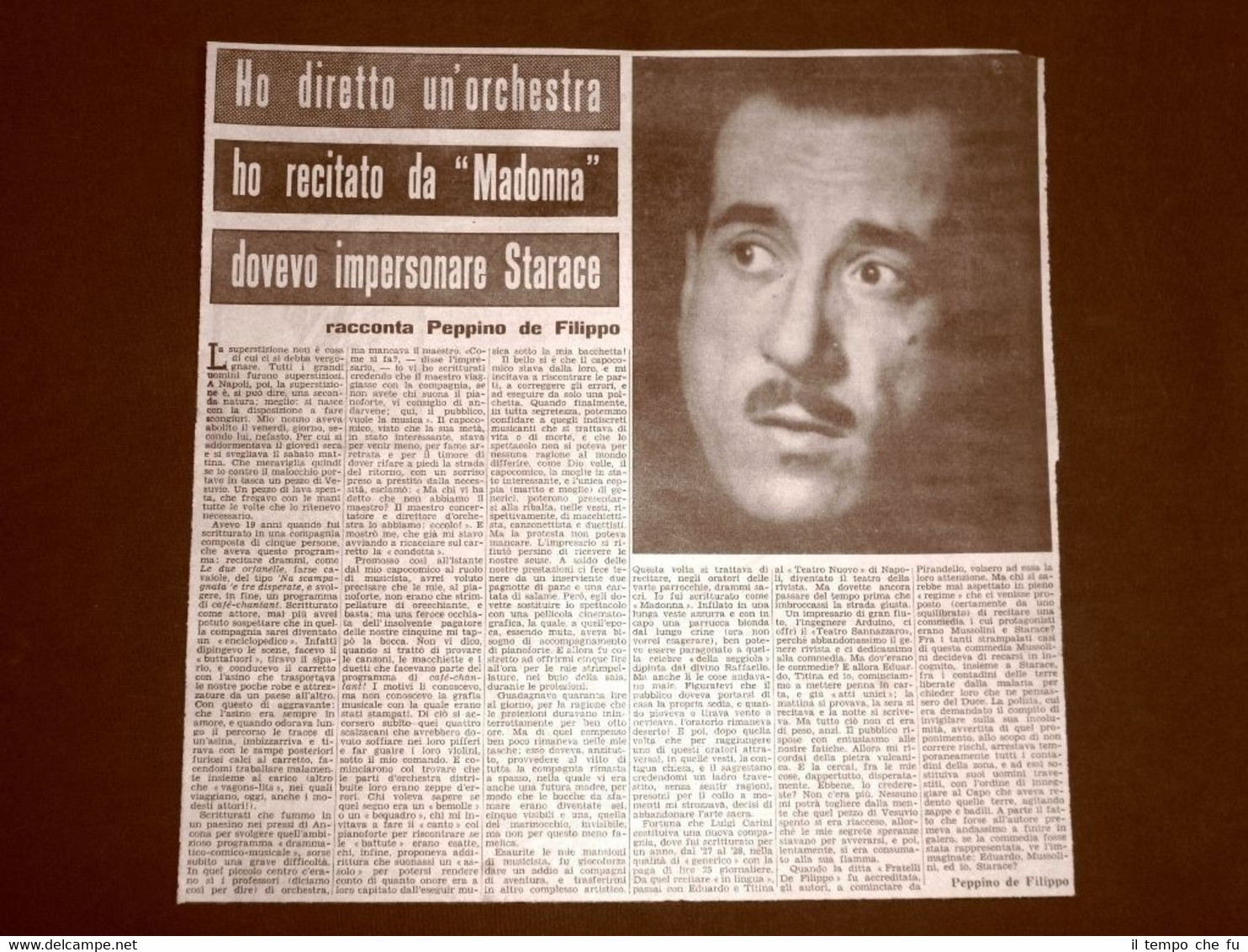 Peppino de Filippo nel 1951 L'artista si racconta durante il …