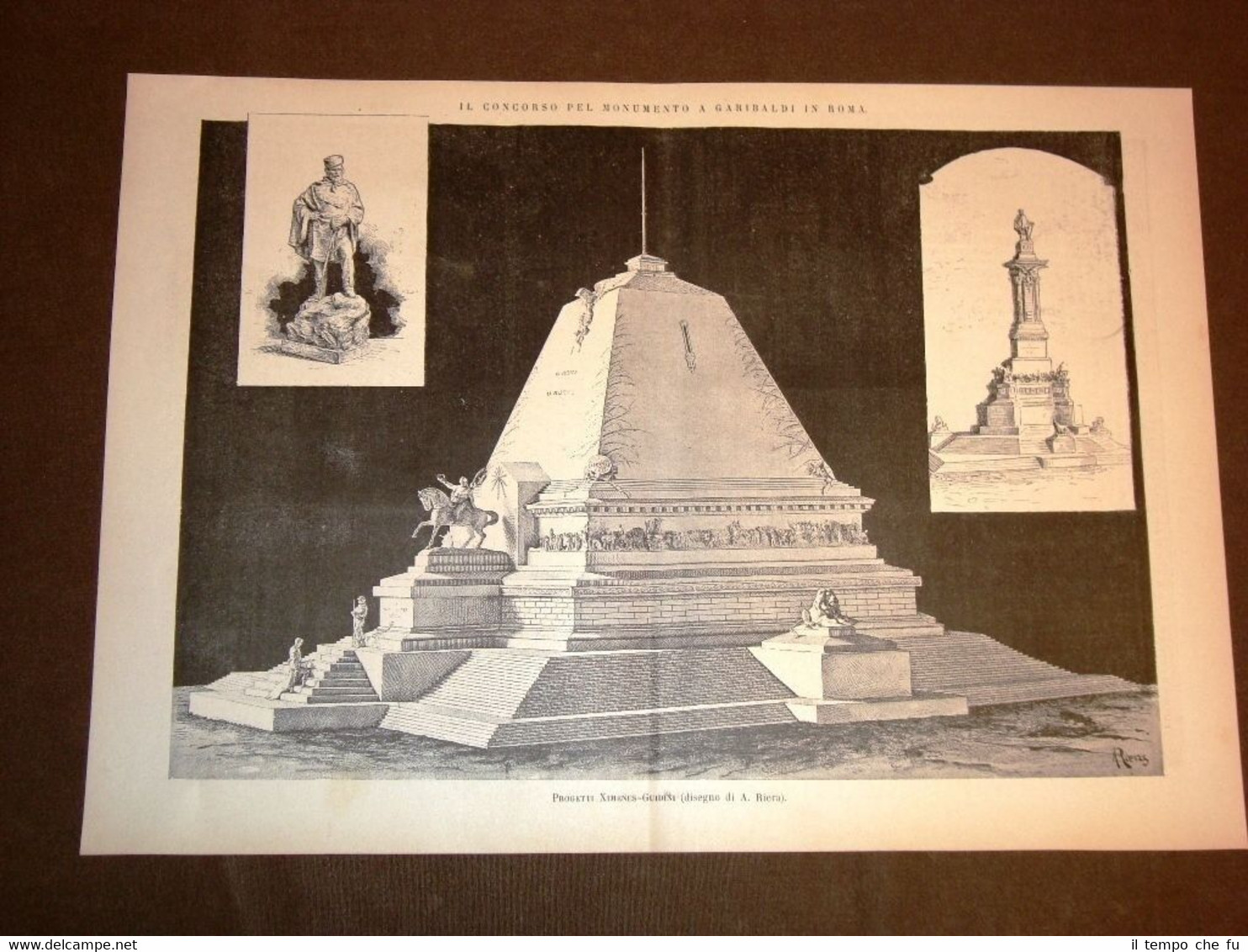 Per il concorso monumento a Garibaldi a Roma nel 1884 …