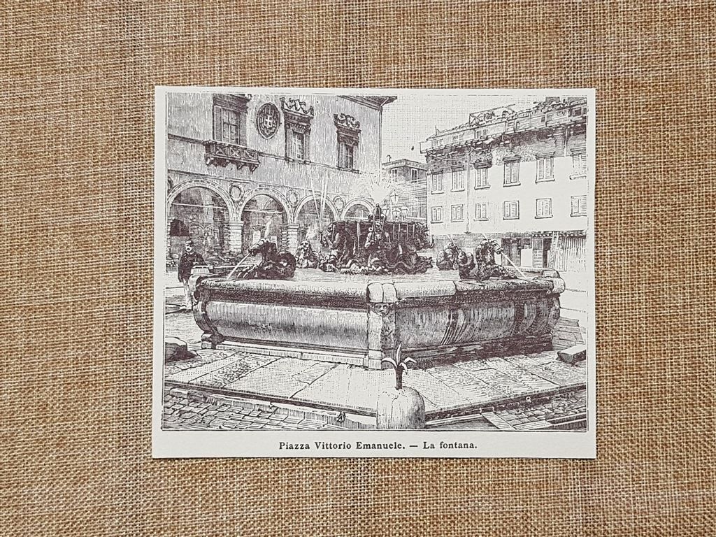 Pesaro nell'800 La Fontana in Piazza Vittorio Emanuele Marche