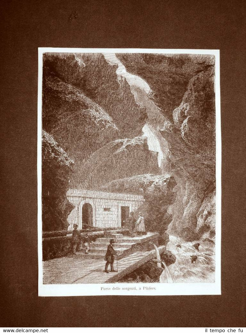 Pfafers nel 1863 Porte delle sorgenti Svizzera