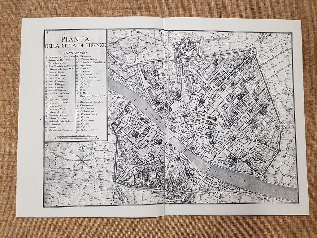 Pianta della città di Firenze Granducato di Toscana Odoardo Warren …