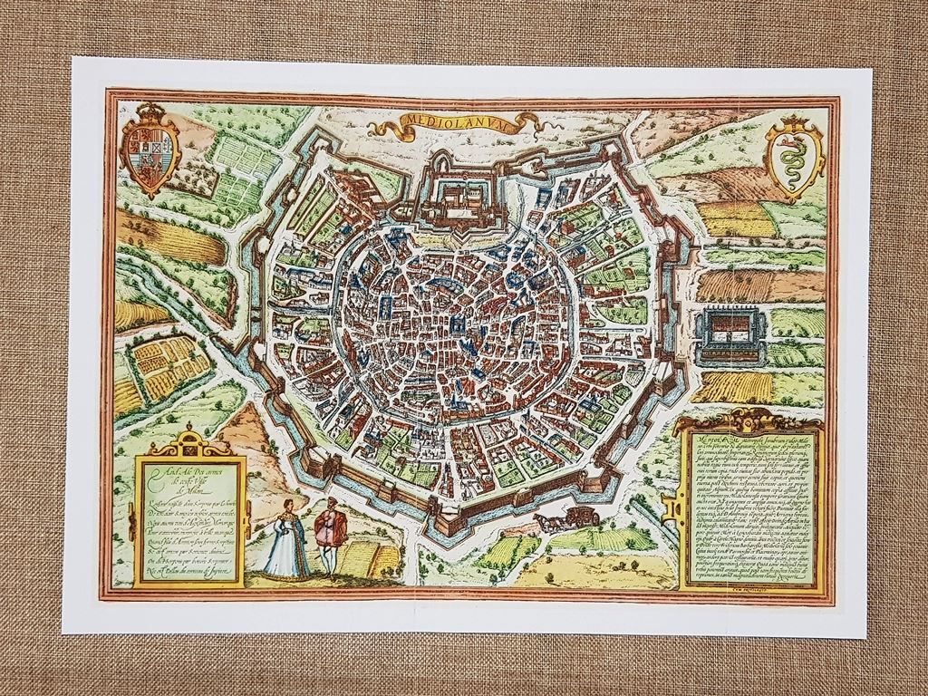 Pianta della città di Milano di Braun Civitas Orbis Terrarum …