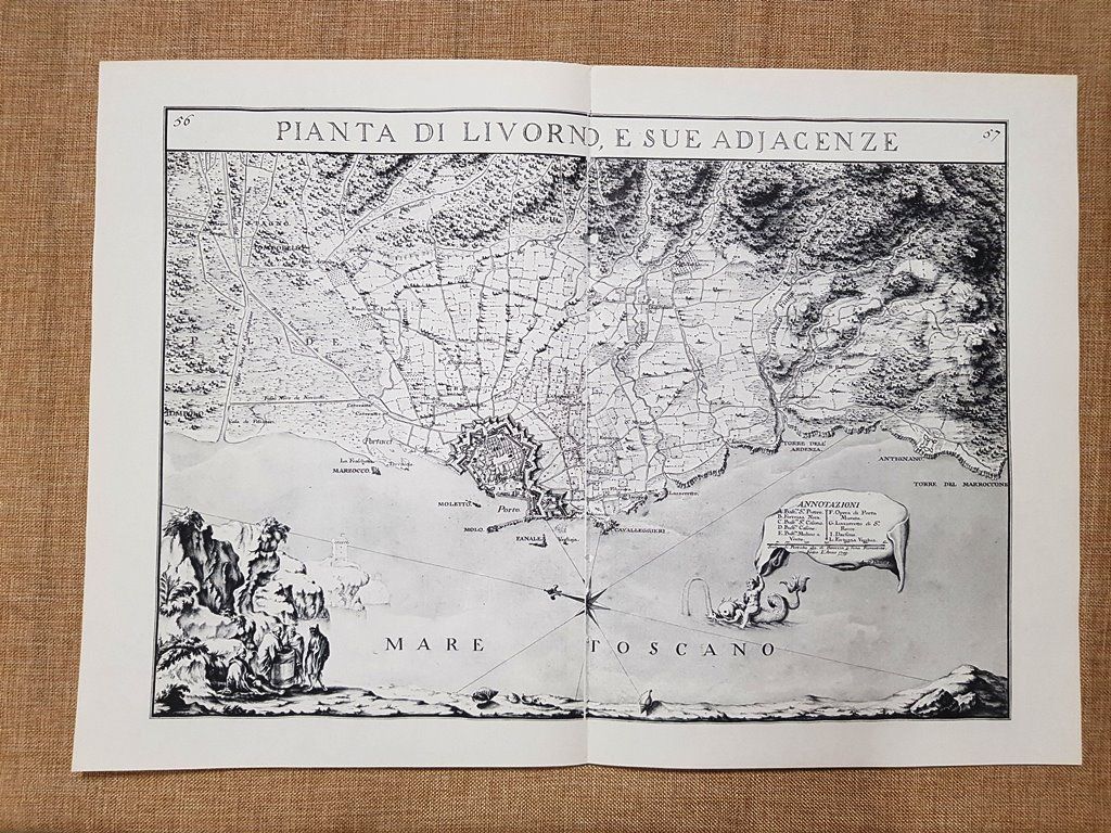 Pianta di Livorno e adiacenze Granducato di Toscana Odoardo Warren …