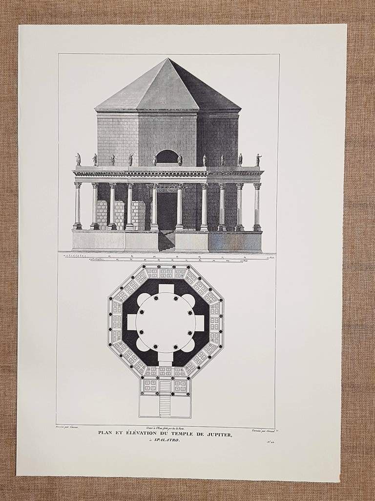 Pianta e prospetto del Tempio di Giove Spalato Croazia Anno …