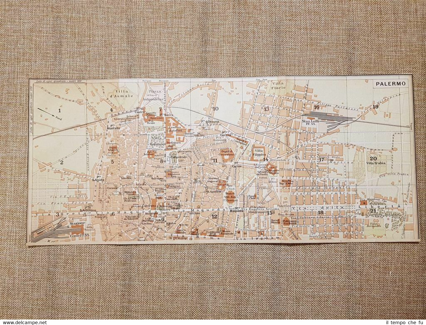 Pianta o piantina del 1919 La città di Palermo (1) …