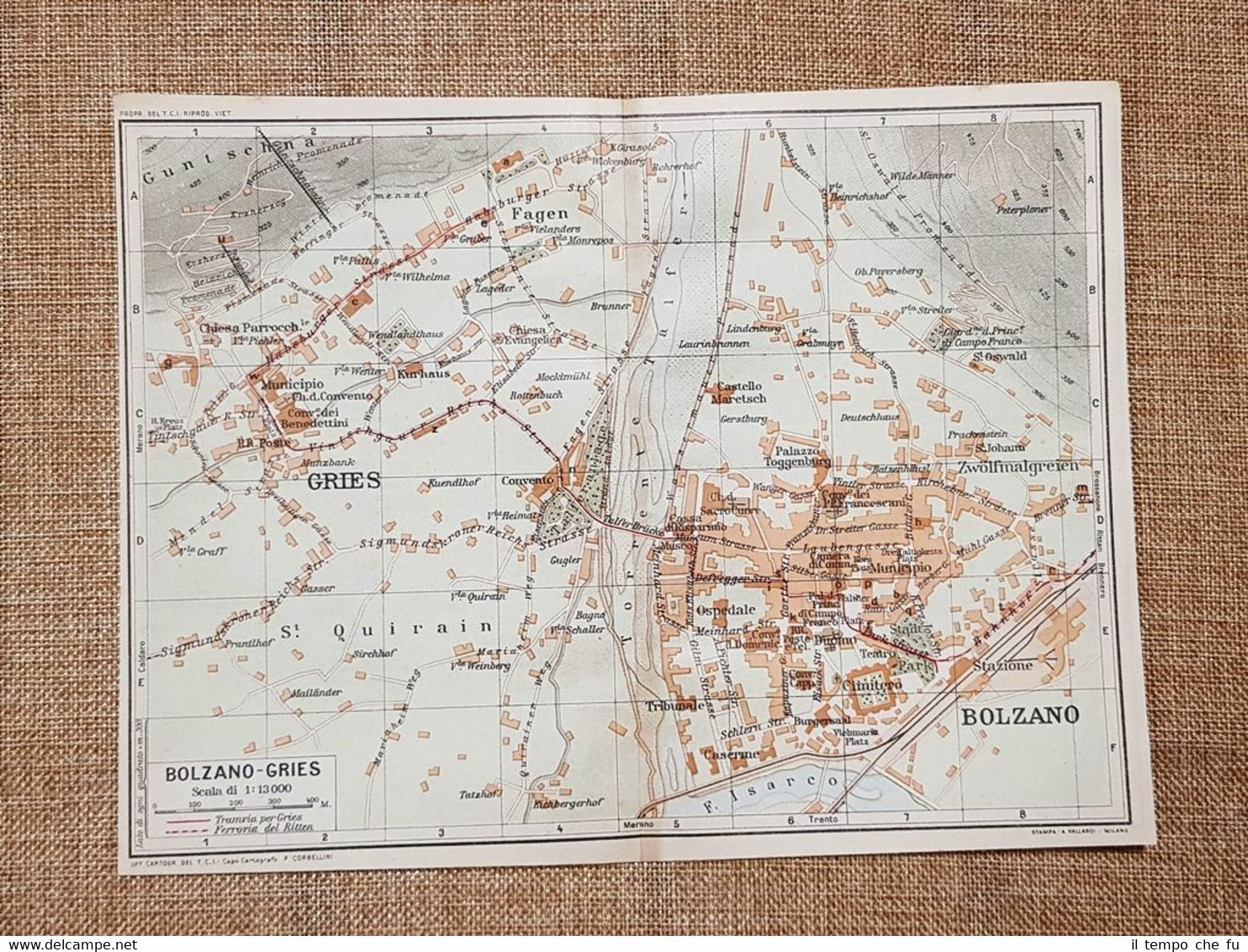 Pianta o piantina del 1920 La città di Bolzano Trentino-Alto …