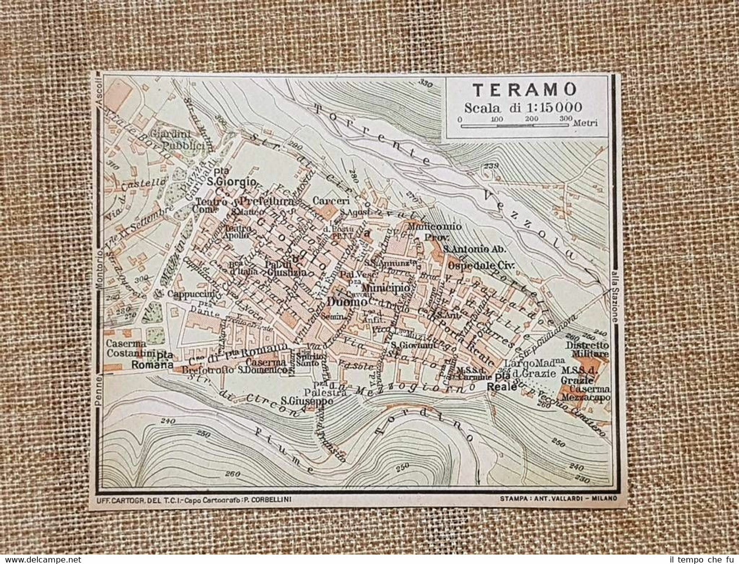 Pianta o piantina del 1926 La città di Teramo Abruzzo …