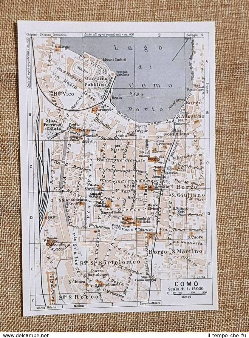 Pianta o piantina del 1937 La città di Como Lombardia …