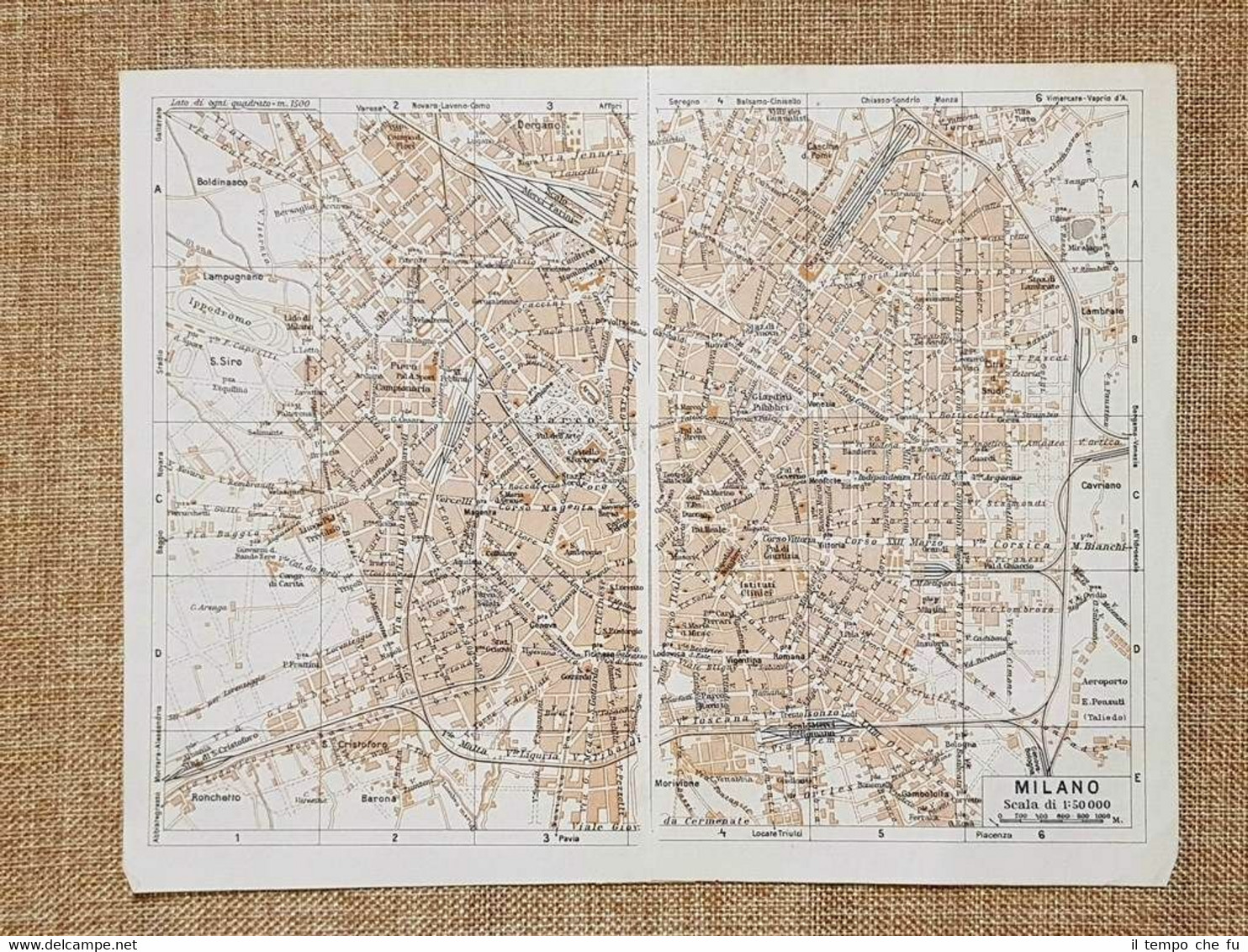 Pianta o piantina del 1937 La città di Milano (1) …