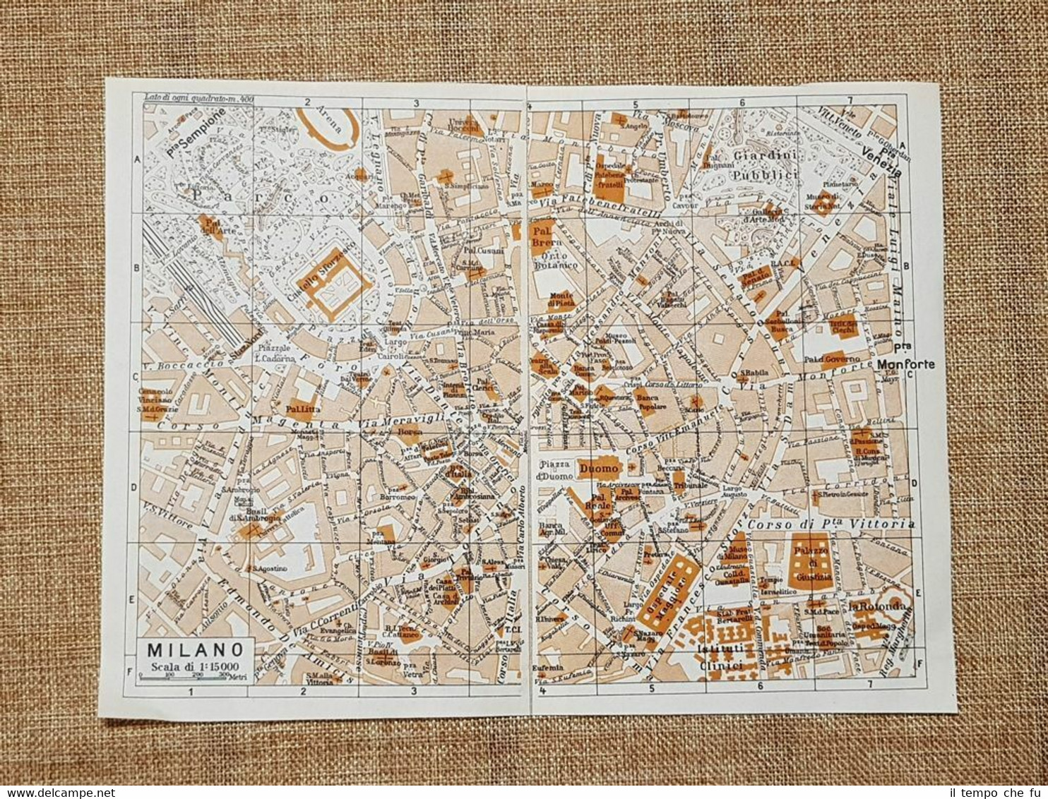 Pianta o piantina del 1937 La città di Milano (1) …