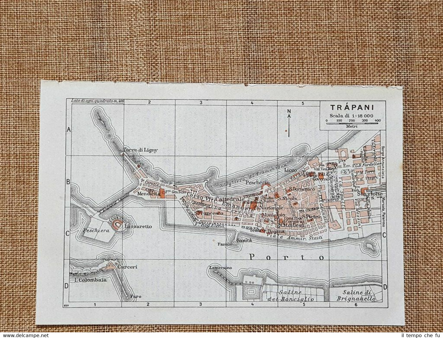 Pianta o piantina del 1940 La città di Trapani Sicilia …