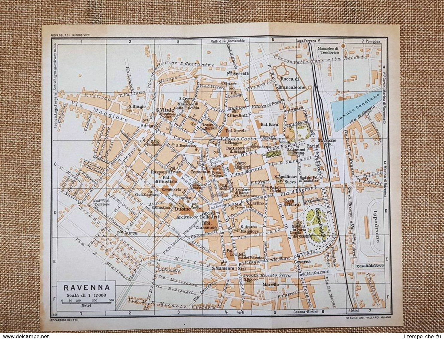 Pianta o piantina del 1957 La città di Ravenna Emilia …