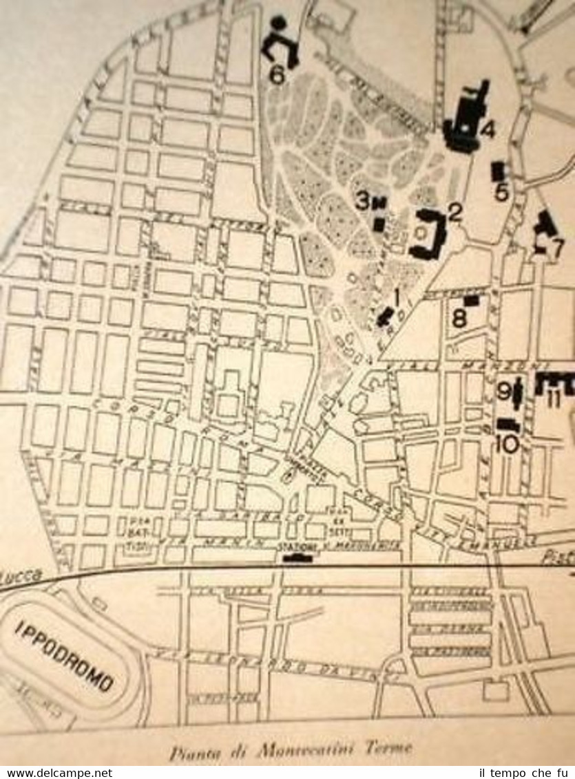 Pianta o Piantina di Montecatini Terme + Stabilimento Torretta e …