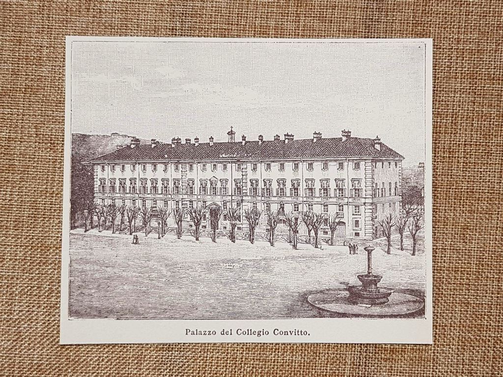 Pinerolo nell'800 Il Palazzo del Collegio Convitto Torino Piemonte