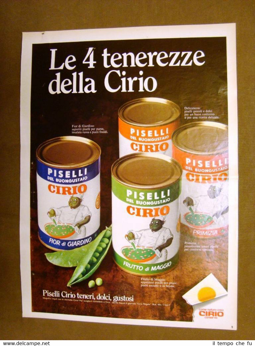 Piselli Cirio e Margarina foglia d'oro Star Pubblicità vintage anni …