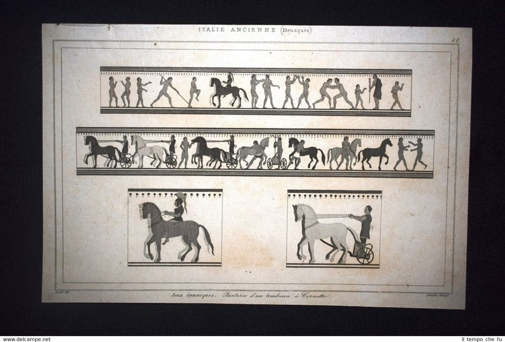 Pitture in una tomba a Cornetto, Umbria Incisione del 1850 …