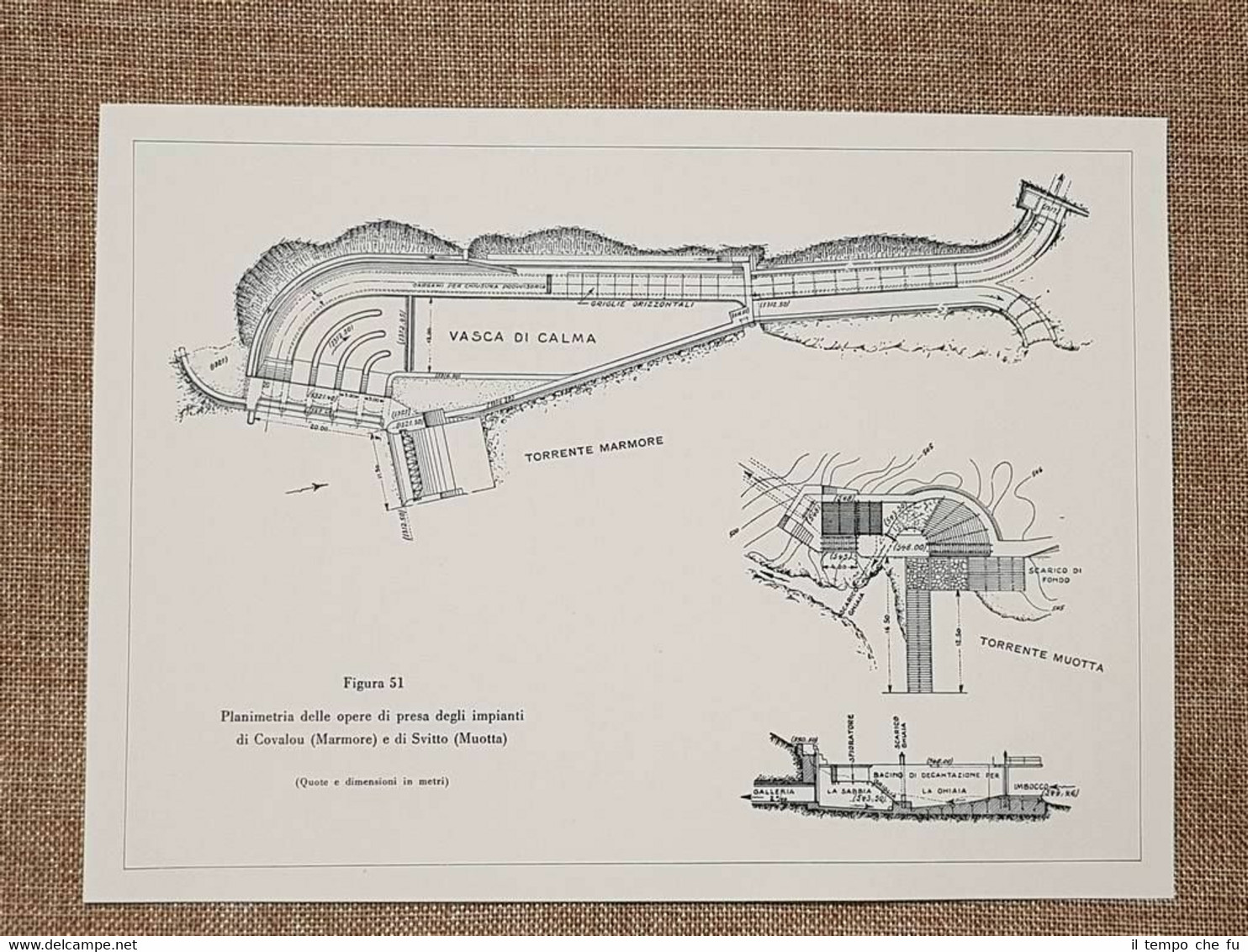 Planimetria opere di presa centrali idroelettriche Covalou Marmore Svitto Muotta