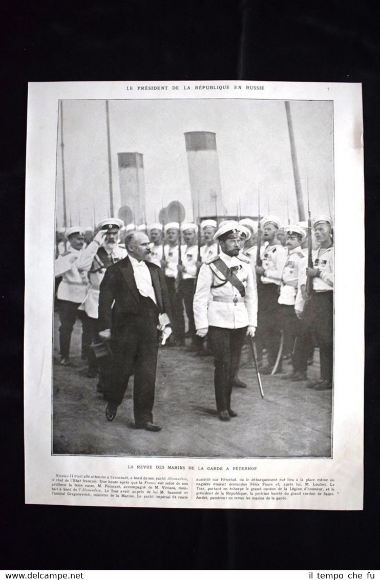 Poincaré en Russie à Péterhof et Saint-Pétersbourg WW1 Guerra 1914 …