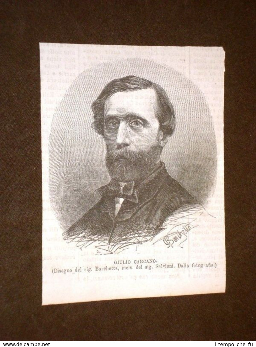 Politico e Scrittore Giulio Carcano di Milano