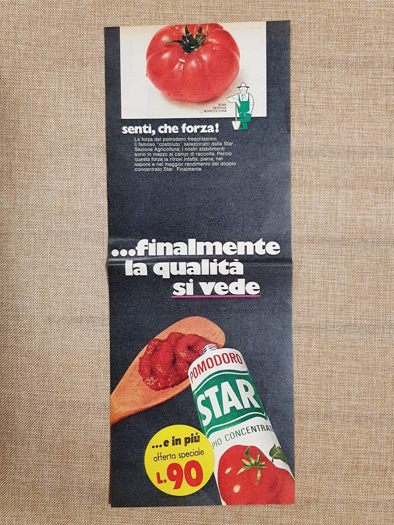 Pomodoro concentrato Star Pubblicità vintage anni '70