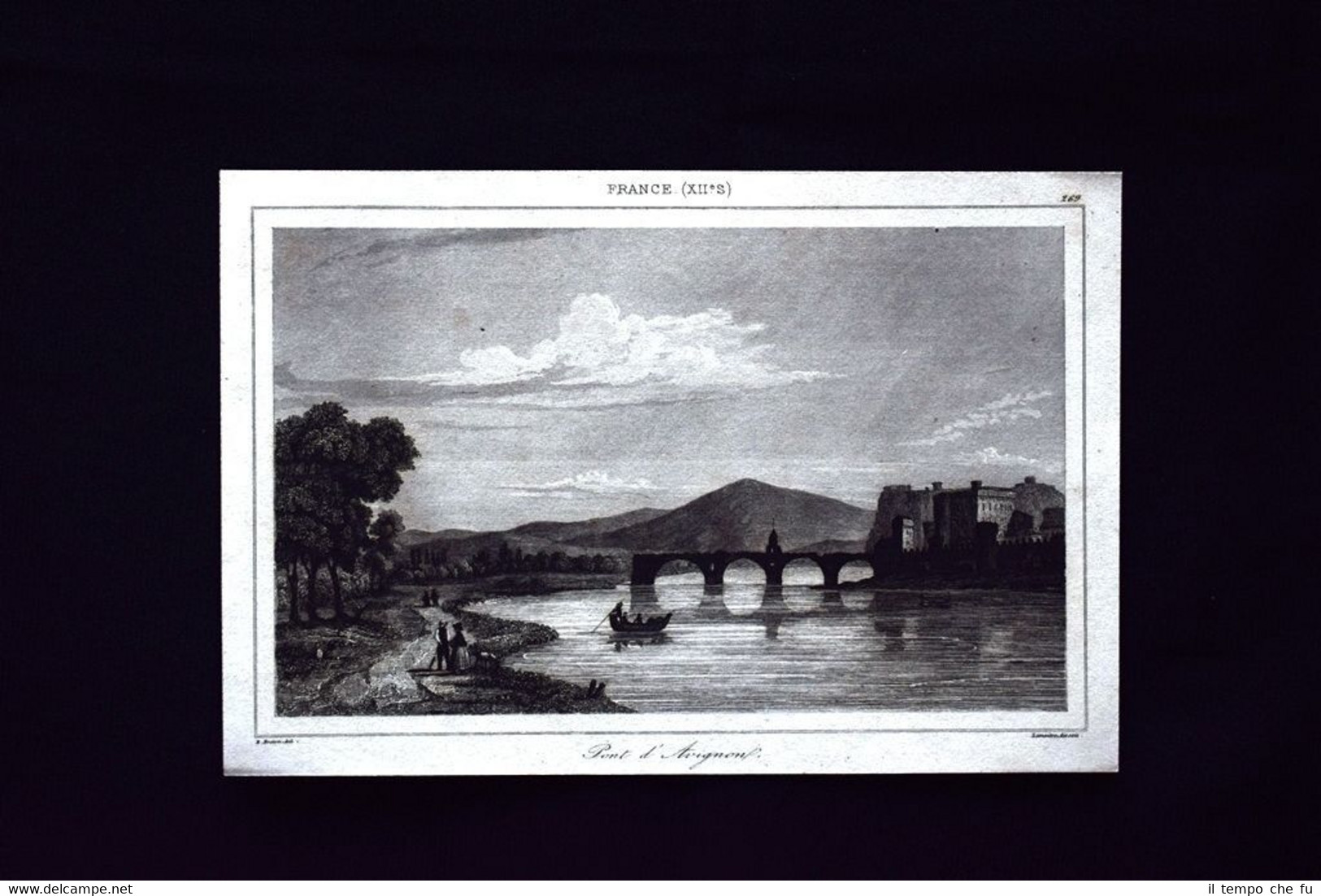 Pont d'Avignon, France Incisione del 1850 L'Univers pittoresque