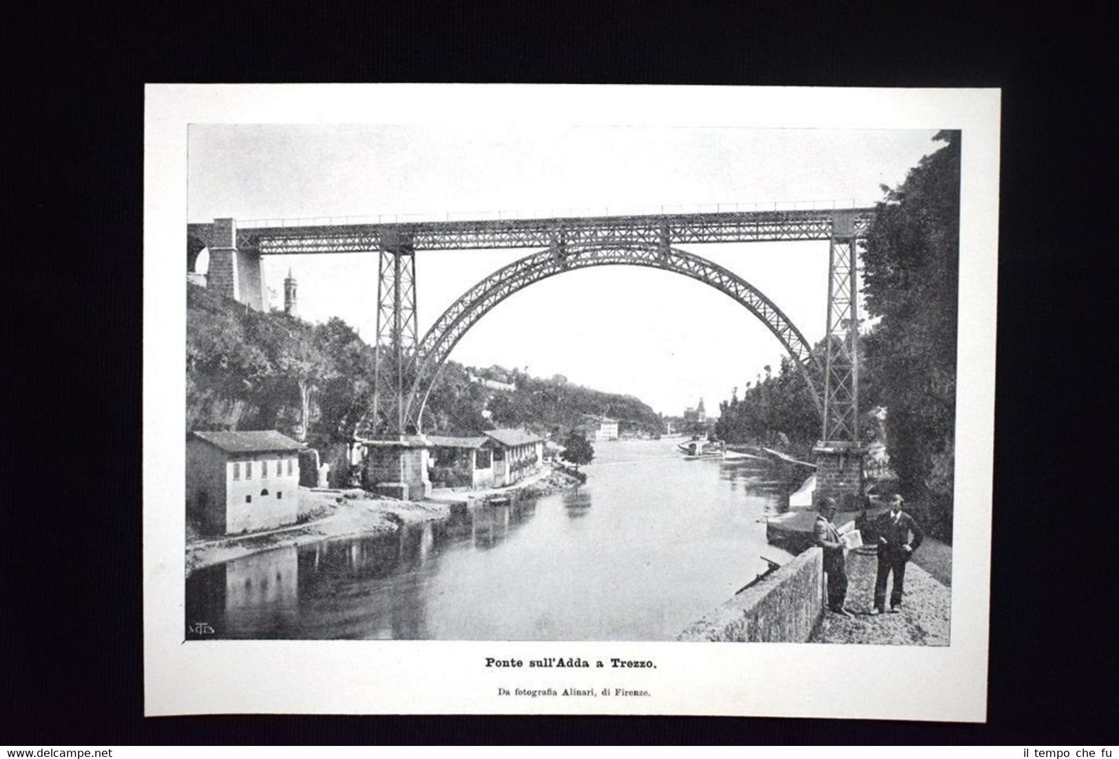 Ponte sull'Adda a Trezzo. Da fotografia Alinari, di Firenze