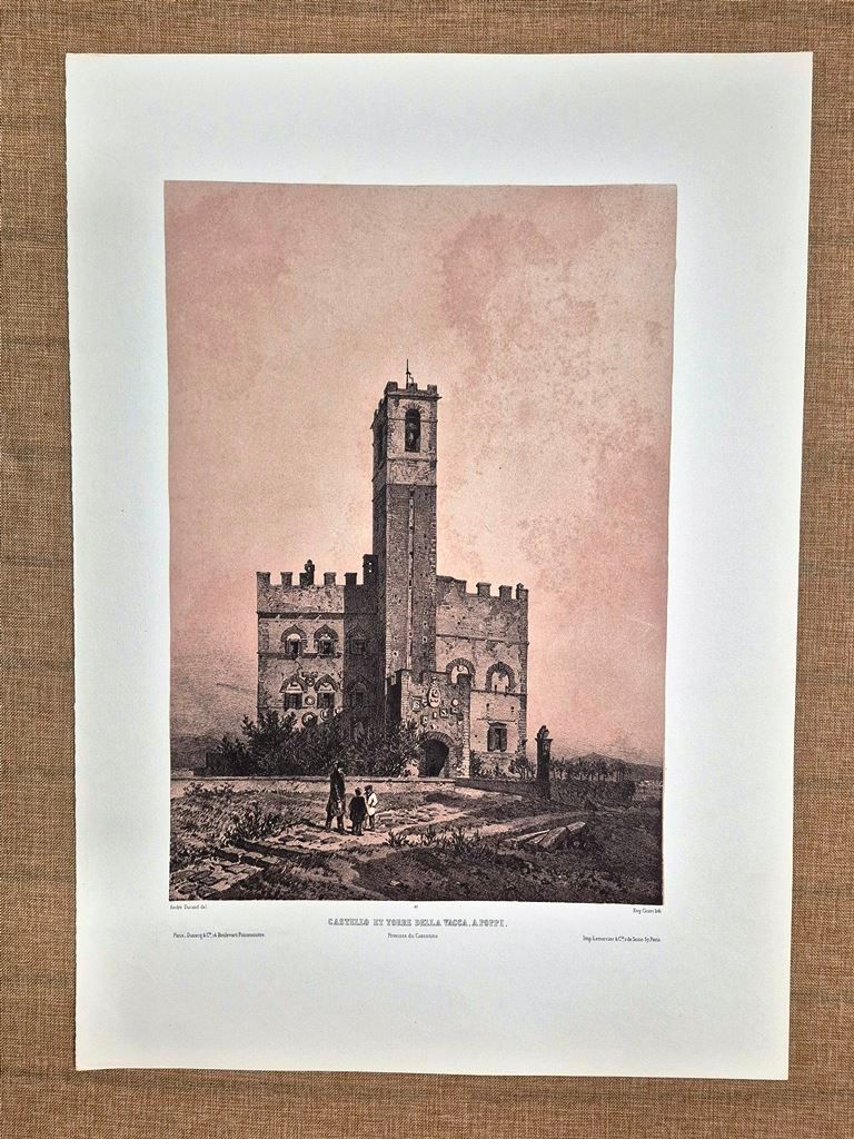Poppi Castello e Torre della Vacca Casentino Durand Ciceri XIX …