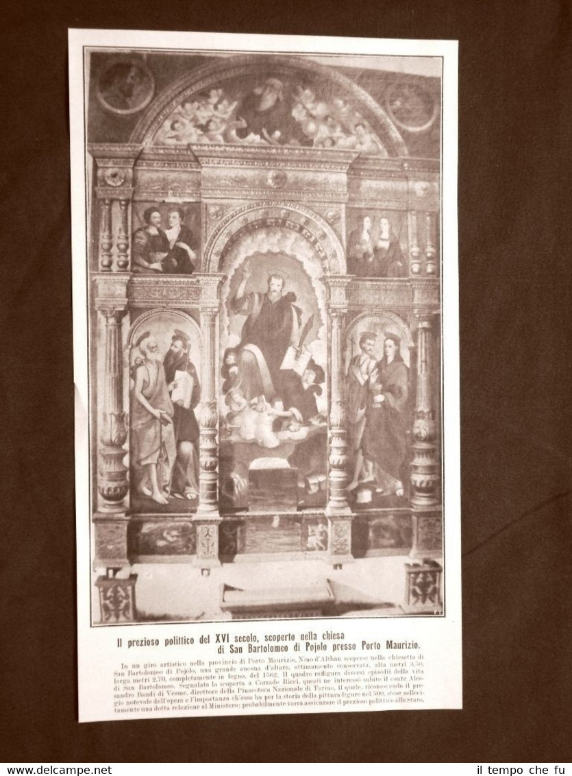 Porto Maurizio nel 1910 Polittico del XVI° sec. Chiesa San …