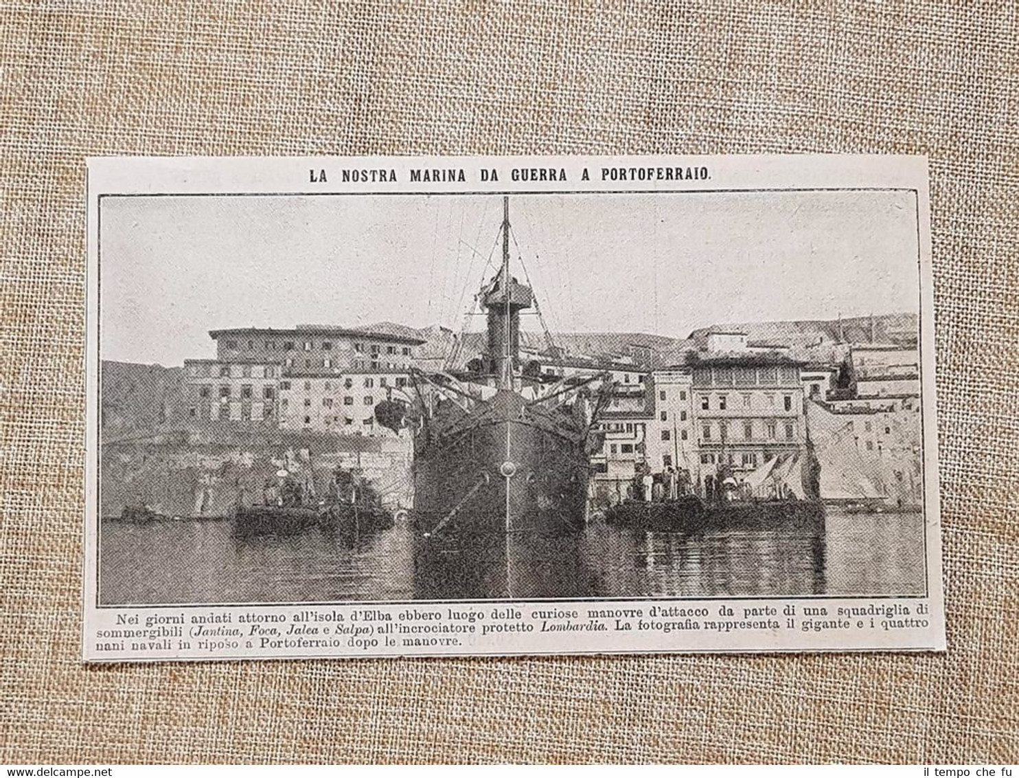 Portoferraio nel 1914 L'incrociatore Lombardia Livorno Toscana Marina