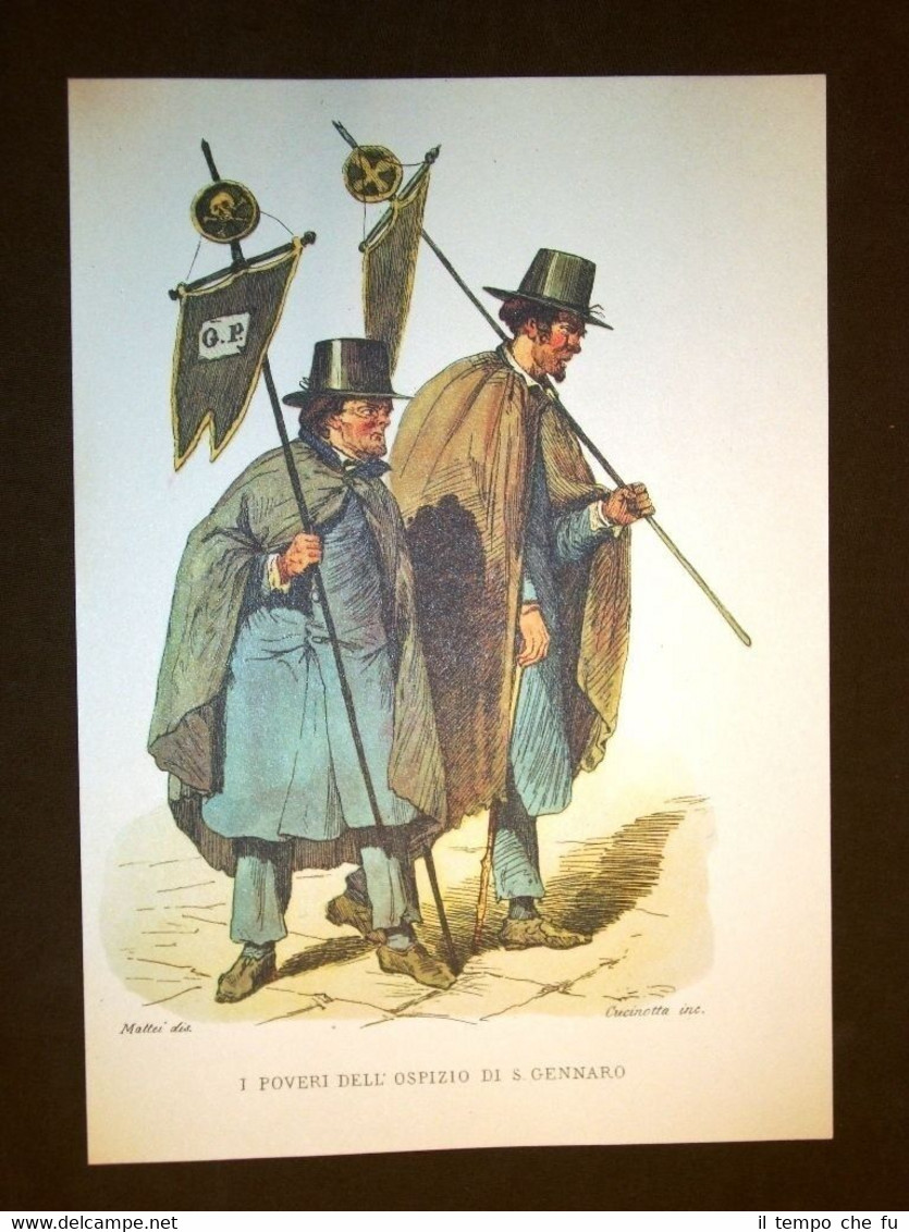 Poveri Ospizio San Gerraro Usi costumi Napoli Francesco de Bourcard …