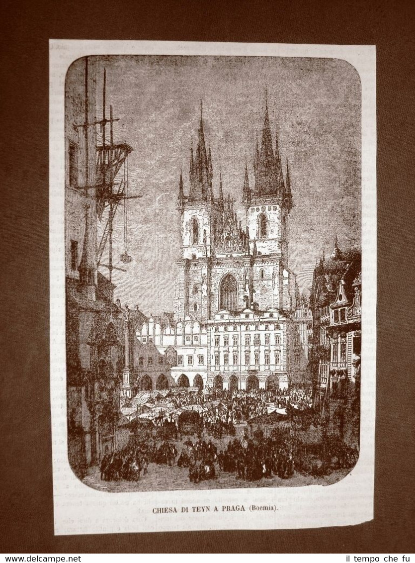 Praga o Praha nel 1866 La Chiesa di Teyn Boemia …